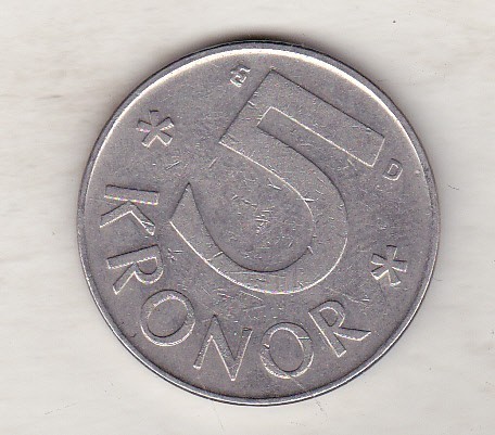 bnk mnd Suedia 5 kronor 1987