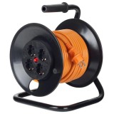 PRELUNGITOR Bachmann, Schuko x 4, conectare prin Schuko (T), cablu 25 m, protectie supratensiune, negru | portocaliu, &quot;B392.425&quot; (timbru verde 0.18 le