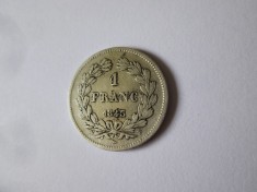 Rara! Franta 1 Franc 1843 B(Rouen) argint Louis Philippe I