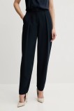 Armani Exchange pantaloni culoarea bleumarin, lat, high waist, XW000449 AF12750