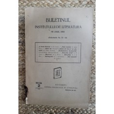 BULETINUL INSTITUTULUI DE LITERATURA PE ANUL 1923