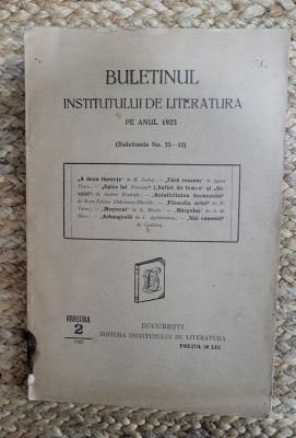 BULETINUL INSTITUTULUI DE LITERATURA PE ANUL 1923 foto