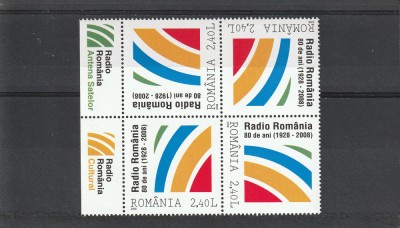 Romania , Radio TB bloc de 4 , Nr lista 1820. foto