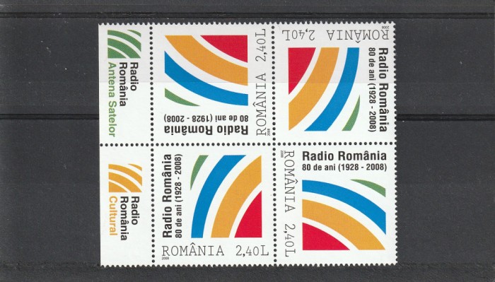 Romania , Radio TB bloc de 4 , Nr lista 1820.