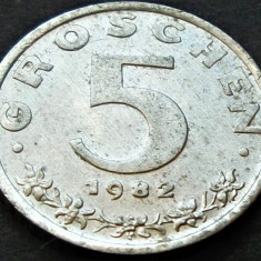 Moneda 5 GROSCHEN - AUSTRIA, anul 1982 *cod 2022 A - ZINC UNC