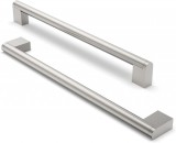 Set de 10 manere pentru mobilier FURNIWARE, otel inoxidabil, argintiu, 29,4 x 3,6 x 1,4 cm