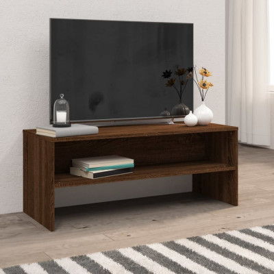 vidaXL Comodă TV, stejar maro, 100x40x40 cm, lemn compozit foto