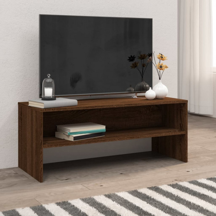 Comoda TV, stejar maro, 100x40x40 cm, lemn compozit GartenMobel Dekor