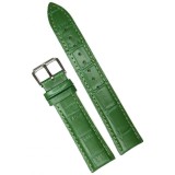 Cumpara ieftin Curea de Ceas din Piele Natural? Verde &ndash; Imprimeu Crocodil &ndash; 18/20 mm &ndash; Cataram? Argintie