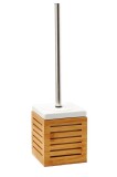 Perie toaleta otel bambus polirasina 11 x 11 x 37 cm