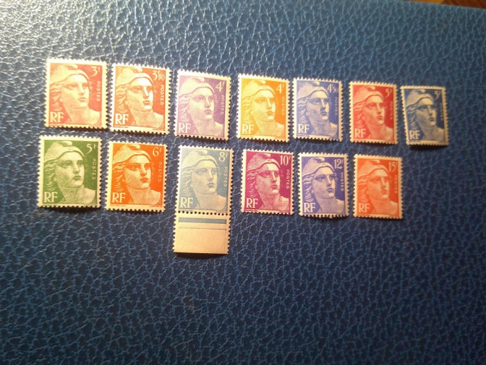 Serie mica Franta 1947 , Marianna ,13 valori