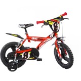 Bicicleta Copii Pro Cross 16 Dino Bikes, 5-7 Ani, Roti Ajutatoare, Frane Duble, Rosu, Diametru 16 inch