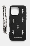 Karl Lagerfeld husă pentru telefon iPhone 16 Pro Max culoarea negru, KLHCP16XPSADJSK