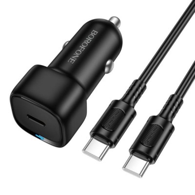 Incarcator Auto Cu Cablu USB-C Borofone BZ34A Cloud, 20W, 3A, 1 x USB-C, Negru foto