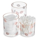 Suport Organizare Acrilic, Model Buze, 3 Compartimente, Transparent, 15.5x15x12.5cm, Oem