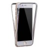 Husa iPhone 7 Full TPU 360&deg; Fata+Spate, Alb Transparent, Rezistenta Socuri si Zgarieturi