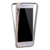 Husa iPhone 7 Full TPU 360&deg; Fata+Spate, Alb Transparent, Rezistenta Socuri si Zgarieturi