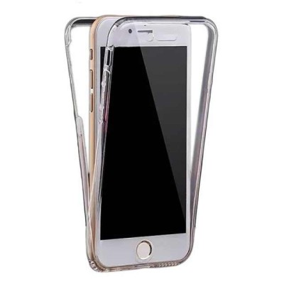 Husa Full TPU 360&amp;deg; (fata + spate) pentru Apple iPhone 7, Alb Transparent foto