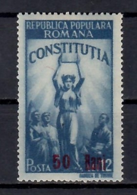 Romania 1952, LP.298 - Constituţia R.P.R. (supratipar), MH foto