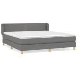 Cumpara ieftin Pat box spring cu saltea, gri inchis, 180x200 cm, textil