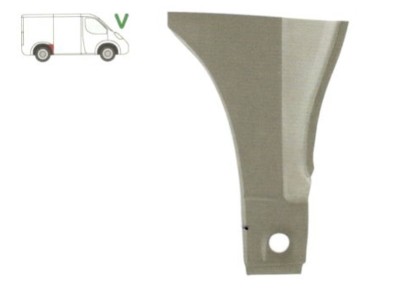 Segment reparatie aripa spate Mercedes Vito W638 1996-2003, parte montare stanga, parte inferioara, fara gauri pentru ornament, in fata rotii, 501284 foto
