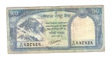 Bancnota Nepal 50 rupees/rupii 2015, circulata, uzata