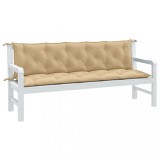 Perna banca gradina Gossi, 2 buc, 180x50x7 cm, bej melanj, poliester, exterior, dreptunghiulara, uni