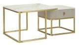 Mauro Ferretti Set De 2 Măsuțe De Cafea Beauty, 70 X 70 X 48 Cm Și 50 X 50 X 43,5 Cm | Aosom Romania