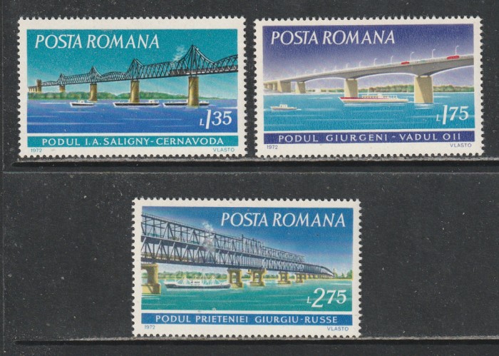 Romania 1972 - #795 Poduri 3v MNH