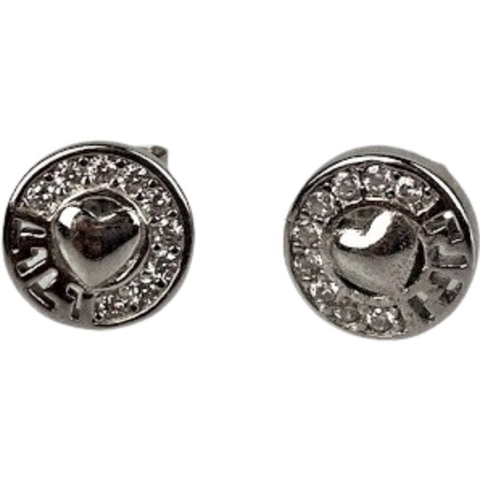 Cercei din argint 925 jolie silver, model inima in cerc, 8 x 8 mm, 1.6 g