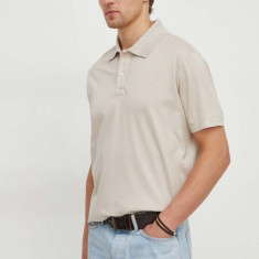 Paul&Shark polo de bumbac culoarea bej, neted