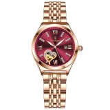 Ceas dama Poedagar Quartz Analog Fashion Indici Luminosi Bratara Auriu Visiniu