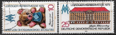 B1376 - Germania DDR 1979 - Targul de la Leipzig 2v. stampilat,serie completa foto
