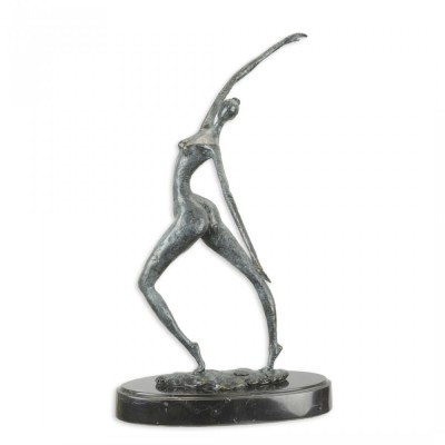 Dansatoare moderna-statueta din bronz pe un soclu din marmura BX-3 foto