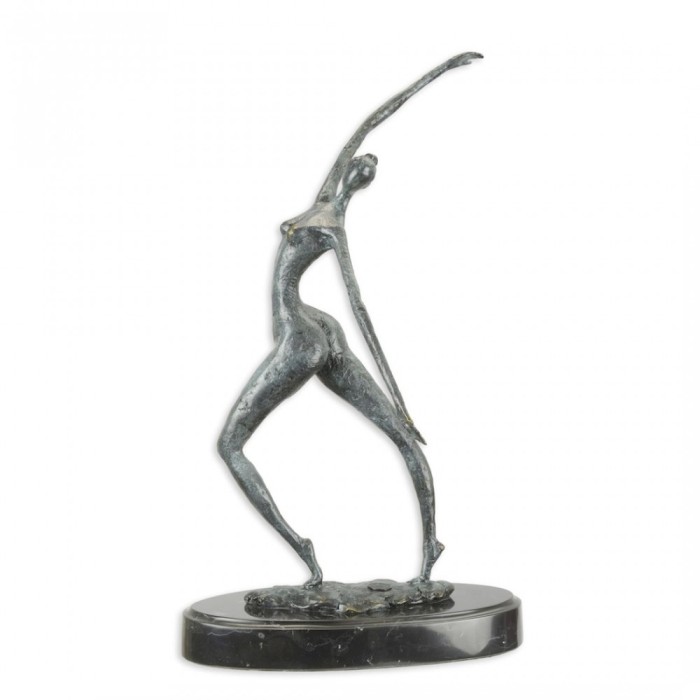 Dansatoare moderna-statueta din bronz pe un soclu din marmura BX-3