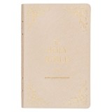 KJV Holy Bible, Standard Size Faux Leather Red Letter Edition - Thumb Index &amp; Ribbon Marker, King James Version, Pearlescent Taupe