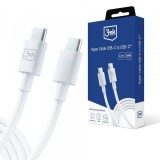 Cablu Date si Incarcare USB-C - USB-C 3MK Hyper, 100W, 1.2m, Alb, Universal