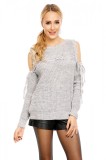 Cumpara ieftin N530-182 Bluza tricotata cu decupaj la maneci
