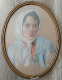 Portret de tarancuta// pastel Coca Romano 1931, Marine, Acuarela, Altul