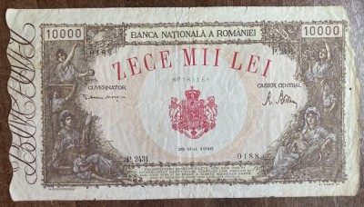B11 69 - Bancnota foarte veche - Romania - 10000 lei emisiune 28 mai 1946 foto
