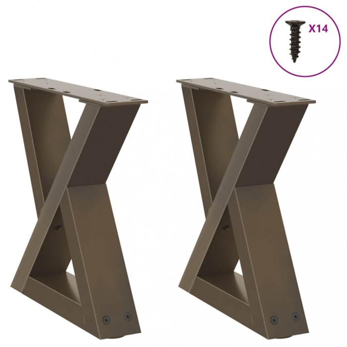 vidaXL Picioare pentru măsuță de cafea, 2 buc., oțel natural, 40x(30-31,3) cm 4012683