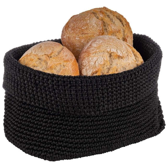 Cos paine textil, negru, 24x17cm