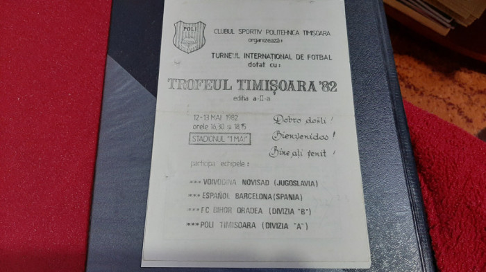 program trofeul Timisoara 1982
