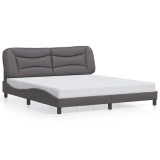 Cumpara ieftin Cadru de pat fara saltea, Hvar, gri, 180x200 cm, piele ecologica