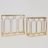 Set 2 console metalice Antique Gold Black top
