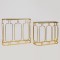 Set 2 console metalice Antique Gold Black top