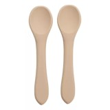 Set Lingurite din silicon, 6 luni+, Bubble Beige, Appekids