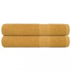 vidaXL Prosoape Aurii 100x200 cm, Bumbac 100%, Set 2 Bucati, Prosoape Baie, Standard 100 Oeko-Tex
