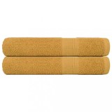 VidaXL Prosoape 2 buc Aur 100x200 cm 360 g/m&sup2; 100% bumbac