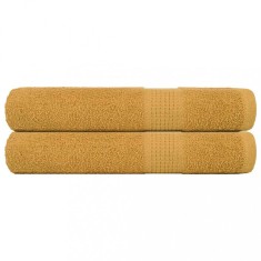 vidaXL Prosoape 2 buc Aur 100x200 cm 360 g/m&amp;sup2; 100% bumbac foto